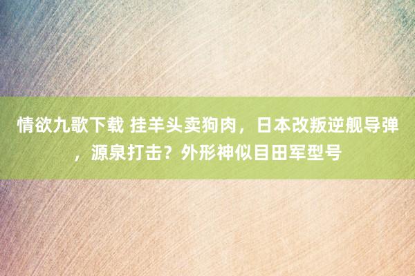 情欲九歌下载 挂羊头卖狗肉，日本改叛逆舰导弹，源泉打击？外形神似目田军型号