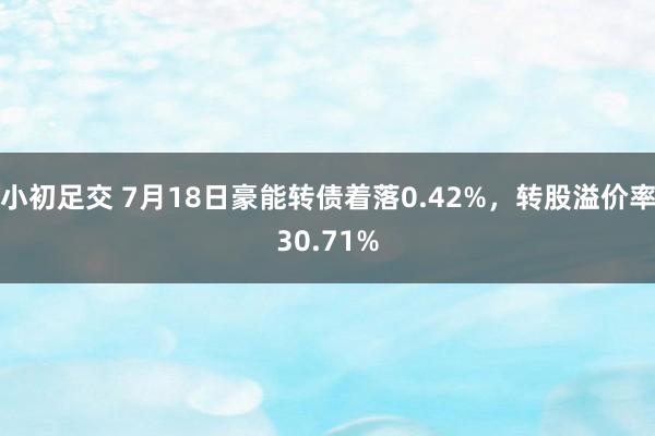 小初足交 7月18日豪能转债着落0.42%，转股溢价率30.71%