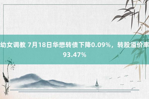 幼女调教 7月18日华懋转债下降0.09%，转股溢价率93.47%