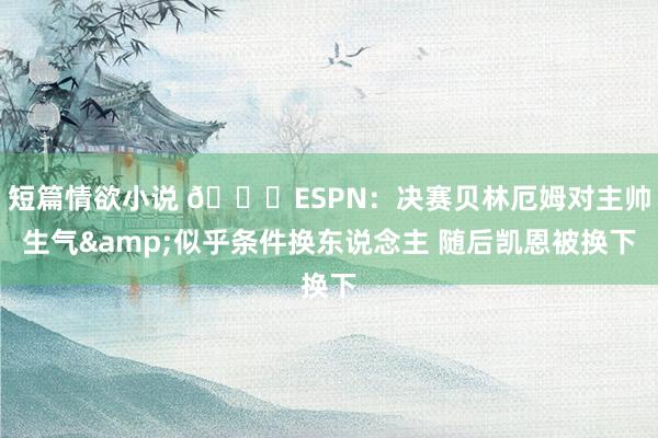 短篇情欲小说 ?ESPN：决赛贝林厄姆对主帅生气&似乎条件换东说念主 随后凯恩被换下