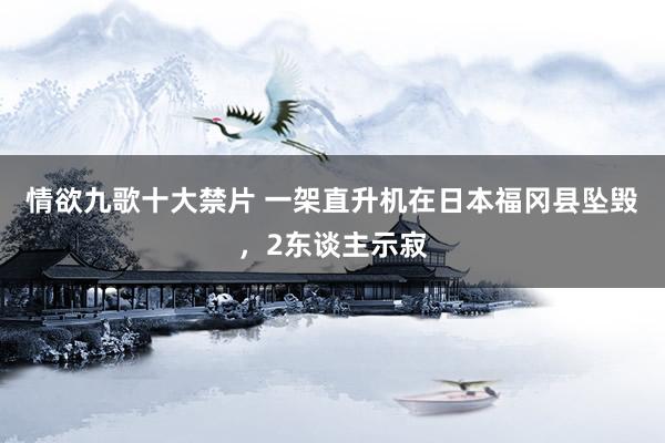 情欲九歌十大禁片 一架直升机在日本福冈县坠毁，2东谈主示寂