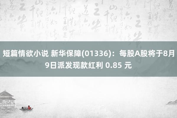 短篇情欲小说 新华保障(01336)：每股A股将于8月9日派发现款红利 0.85 元