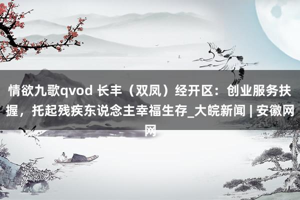 情欲九歌qvod 长丰（双凤）经开区：创业服务扶握，托起残疾东说念主幸福生存_大皖新闻 | 安徽网