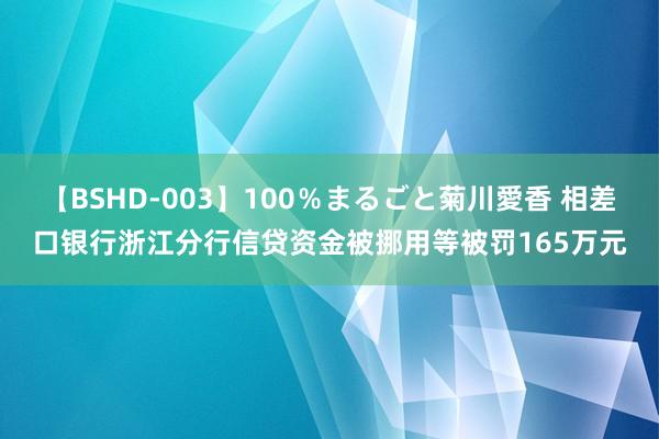 【BSHD-003】100％まるごと菊川愛香 相差口银行浙江分行信贷资金被挪用等被罚165万元