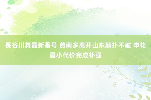 長谷川舞最新番号 费南多离开山东颠扑不破 申花最小代价完成补强