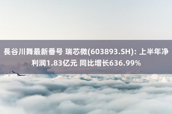 長谷川舞最新番号 瑞芯微(603893.SH): 上半年净利润1.83亿元 同比增长636.99%