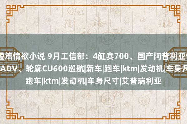 短篇情欲小说 9月工信部：4缸赛700、国产阿普利亚900、KTM 790ADV、轮廓CU600巡航|新车|跑车|ktm|发动机|车身尺寸|艾普瑞利亚